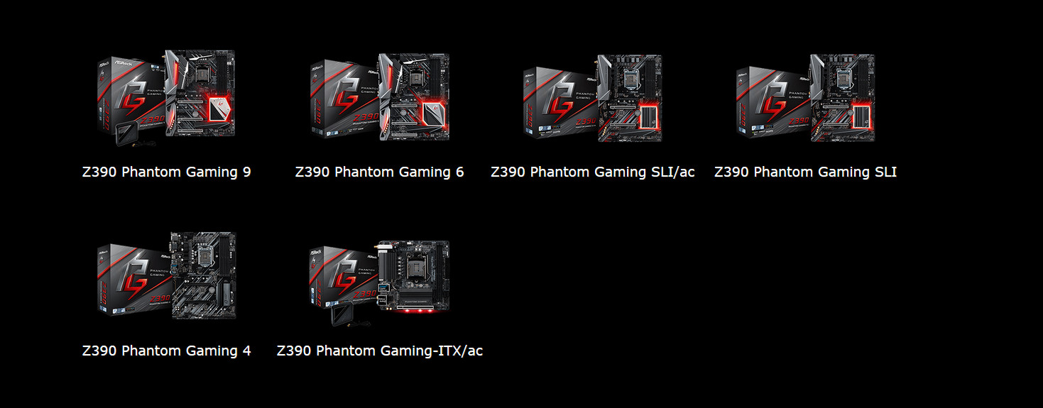 ASRock Intel Z390 serie Phantom Gaming