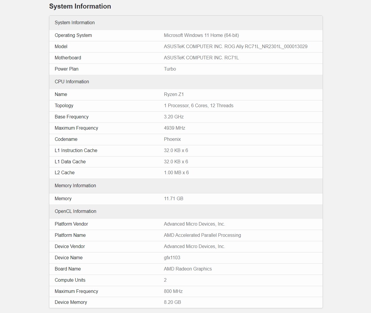 ROG Ally Official specs leak  It's a Z1 / 7840U variant : r/WindowsOnDeck