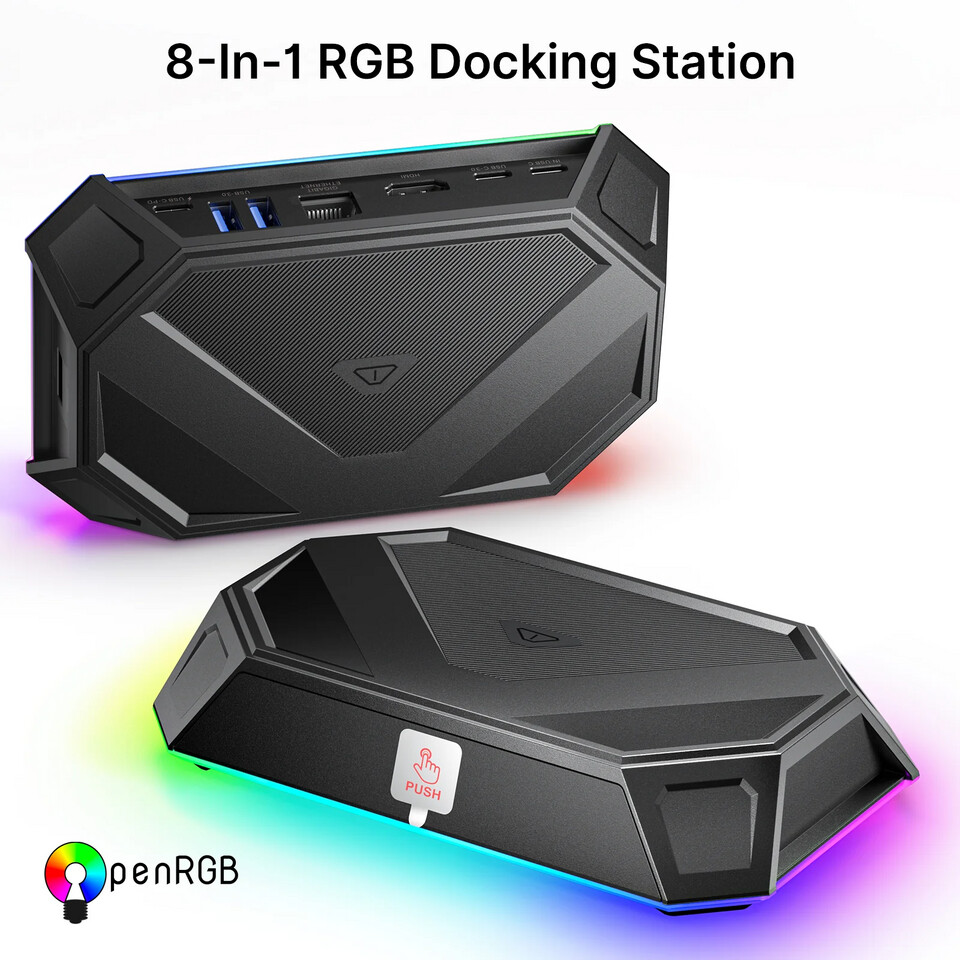 JSAUX Reveals a Transparent RGB Docking Station for the Steam Deck
