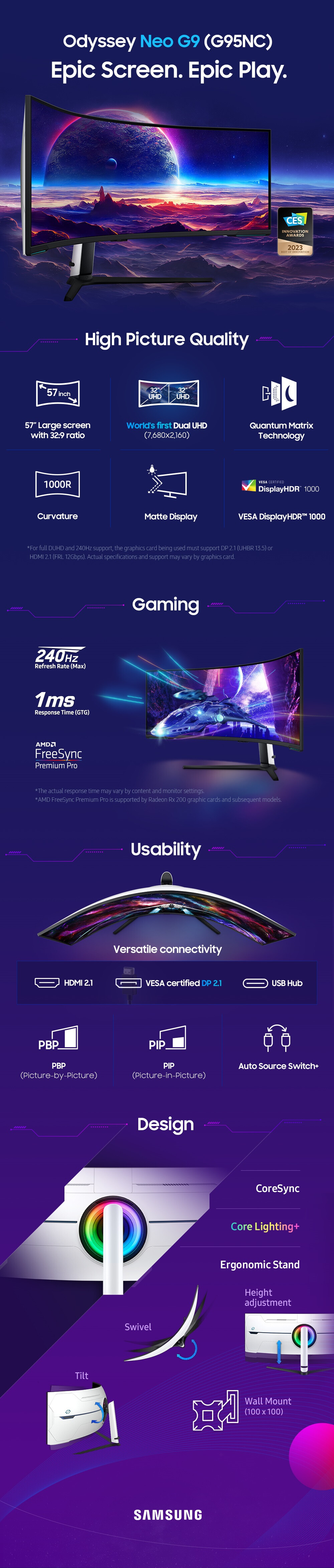 Samsung Odyssey Ark 2nd Gen (G97NC) 4K curved gaming monitor now