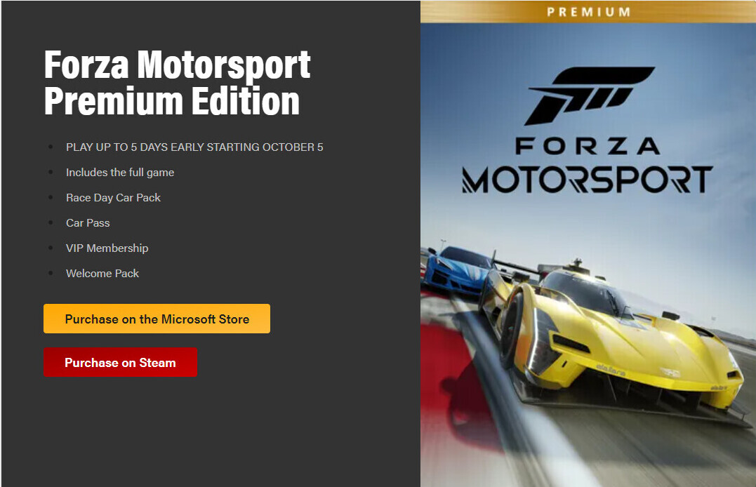 Forza Motorsport pre-orders now available for Steam, PC specs outlined