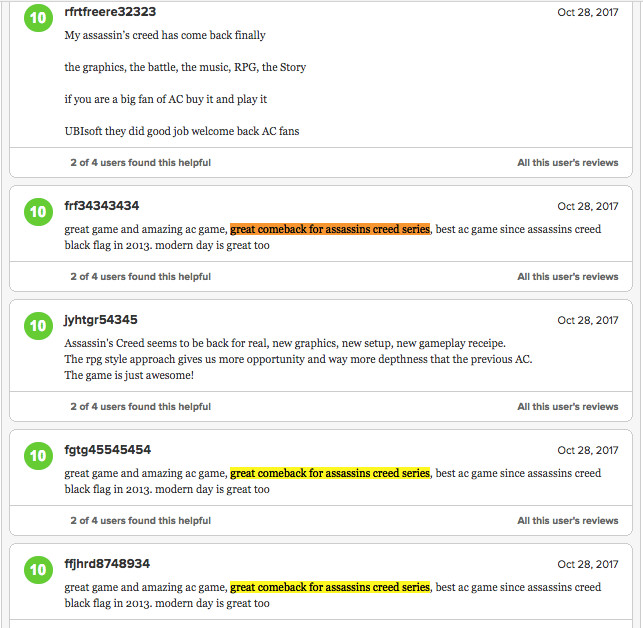 Metacritic Spammed With Fake Positive Reviews of Assassin's Creed