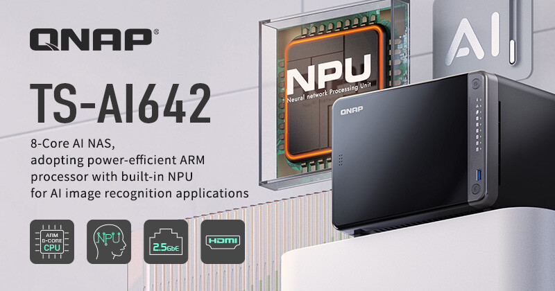 QNAP Announces the ARM-based AI NAS- TS-AI642 with 6 TOPS NPU