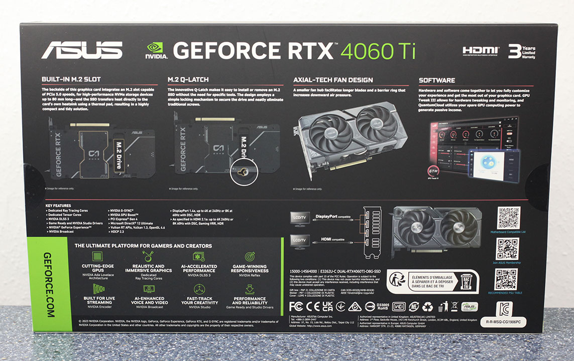 ASUS GeForce RTX 4060 Ti Dual with M.2 Slot Review - Gen 5 Supported -  Pictures & Teardown