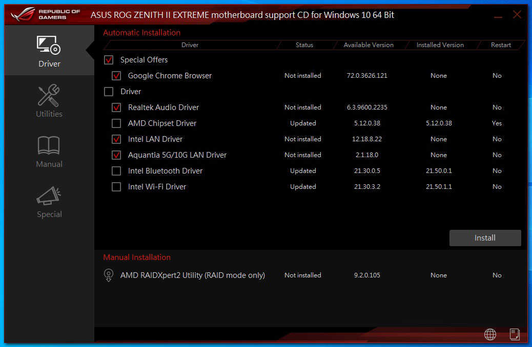 asus driver update sloe