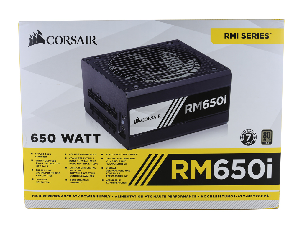 Corsair RMi Series 650 W Review Packaging, Contents Exterior | TechPowerUp