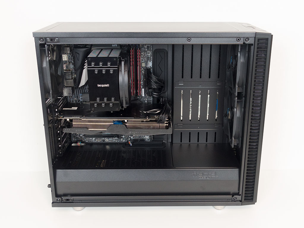 With everything installed, the Fractal Design Define S2 sports a really cle...