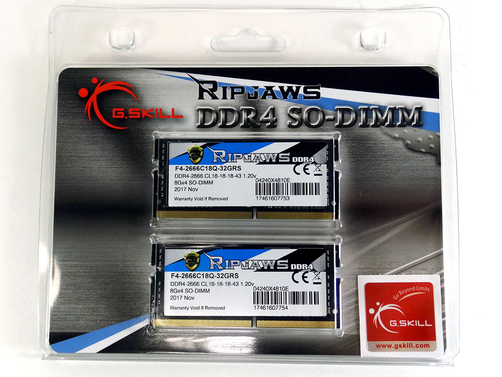 G.SKILL Ripjaws 2666 MHz DDR4 SO-DIMM Review - Packaging 