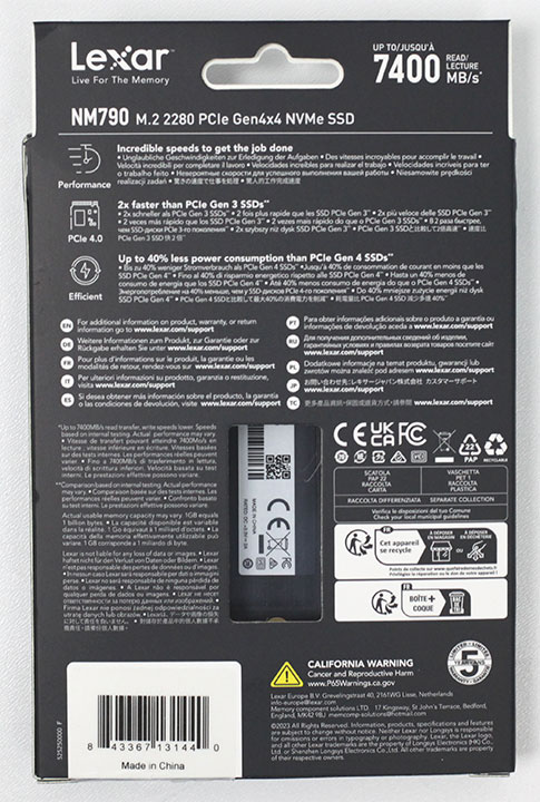 Lexar NM790 4 To - SSD - M.2 - 4 To - 3d v-nand (TLC) - PCI Express 4.0