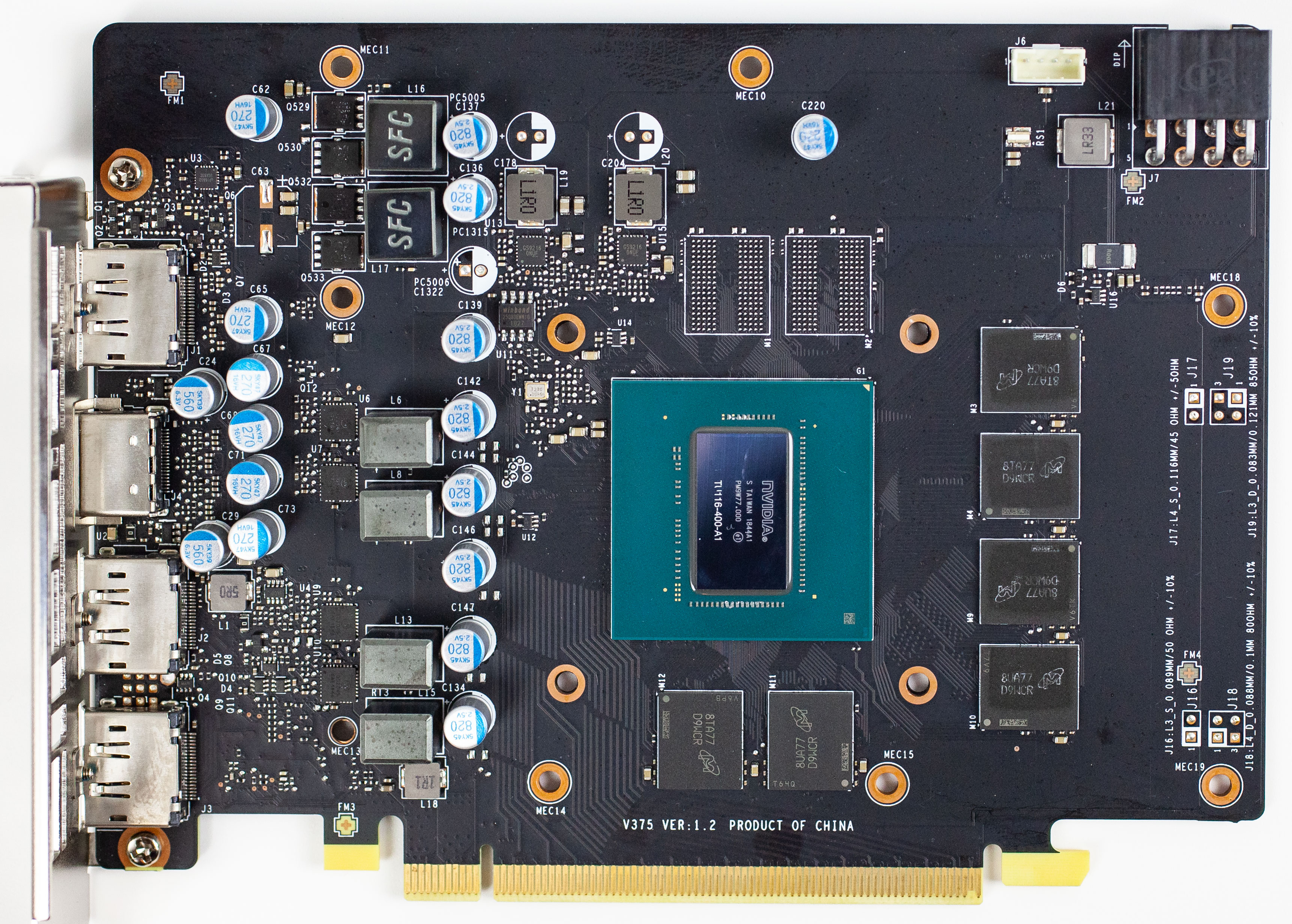 MSI GeForce GTX 1660 Ti Ventus XS 6 GB Review - Circuit Board Analysis