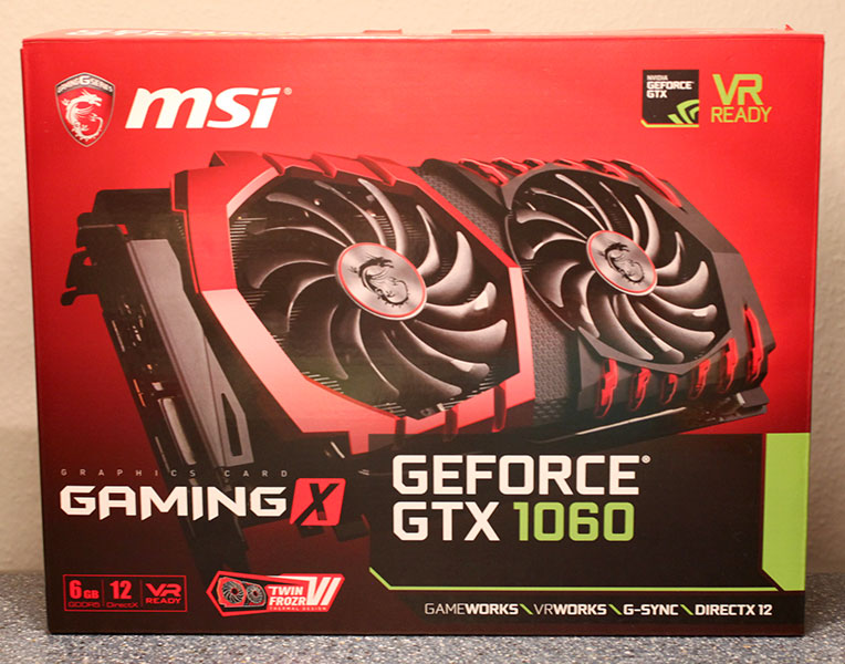 MSI GeForce GTX 1060 Gaming X 6 GB Review - Packaging & Contents