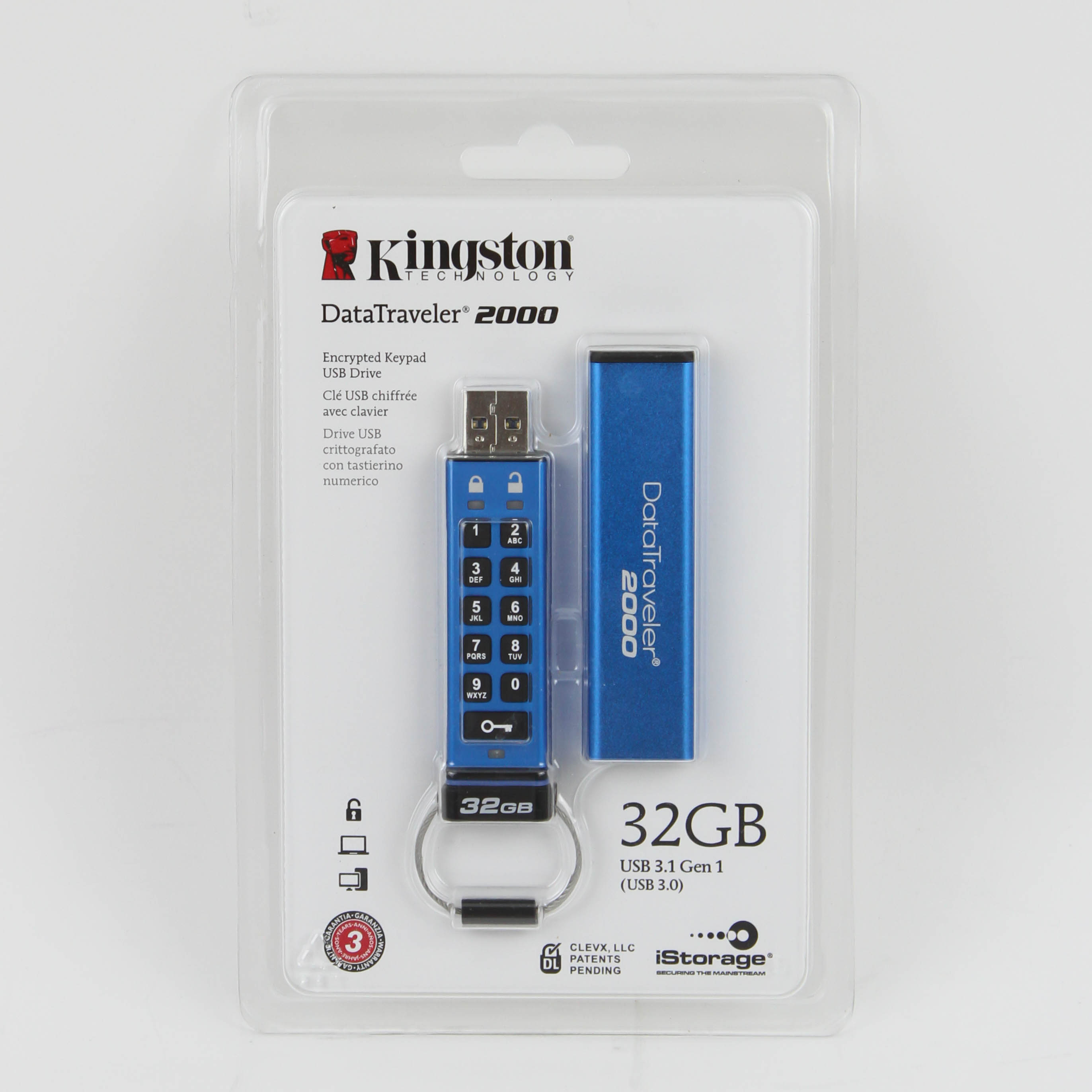 Clé USB Kingston 16GB Keypad USB3.0 DT2000 256bit AES Hard [3929217] à  114.54€ - Generation Net