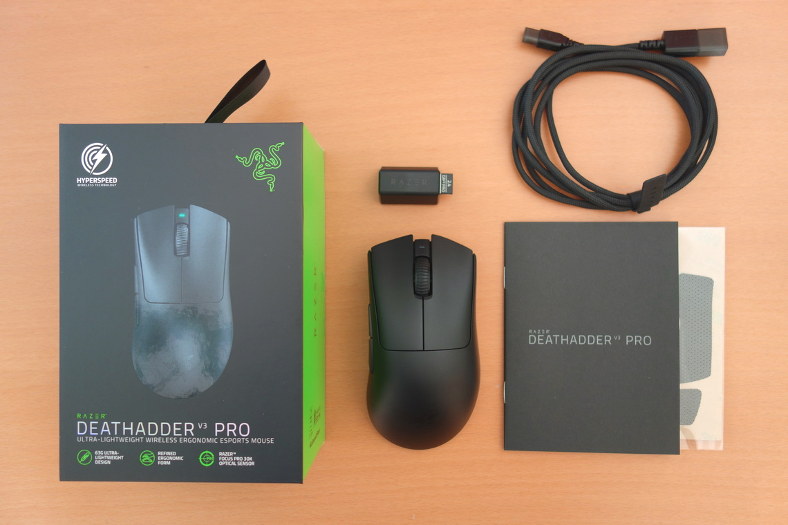 Razer DeathAdder V3 Pro Review - Packaging, Weight, Cable & Feet