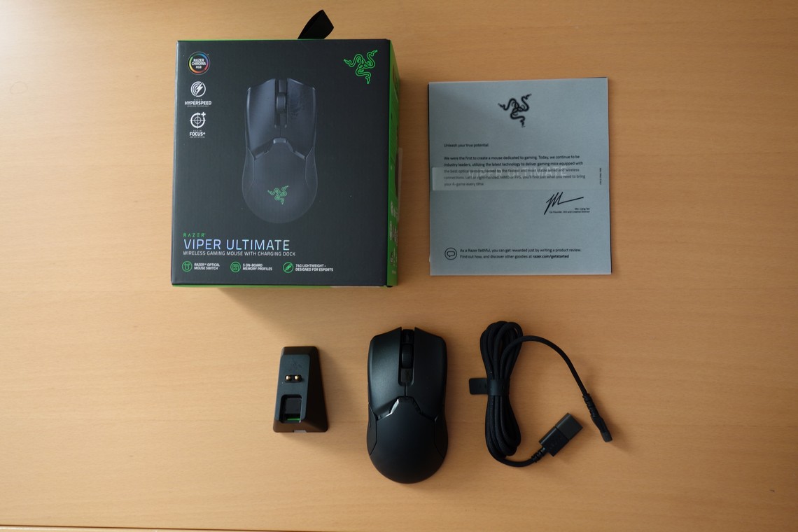 Razer Viper Ultimate Review Packaging Weight Cable Feet Techpowerup